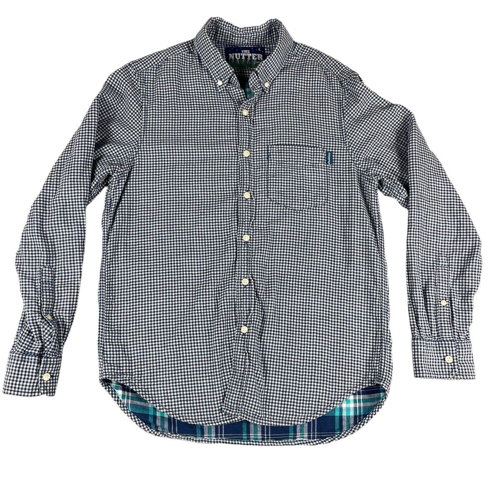 The Nutter Chubbies Shirt Women's Small Black Long Sleeve Button Up Plaid Cotton